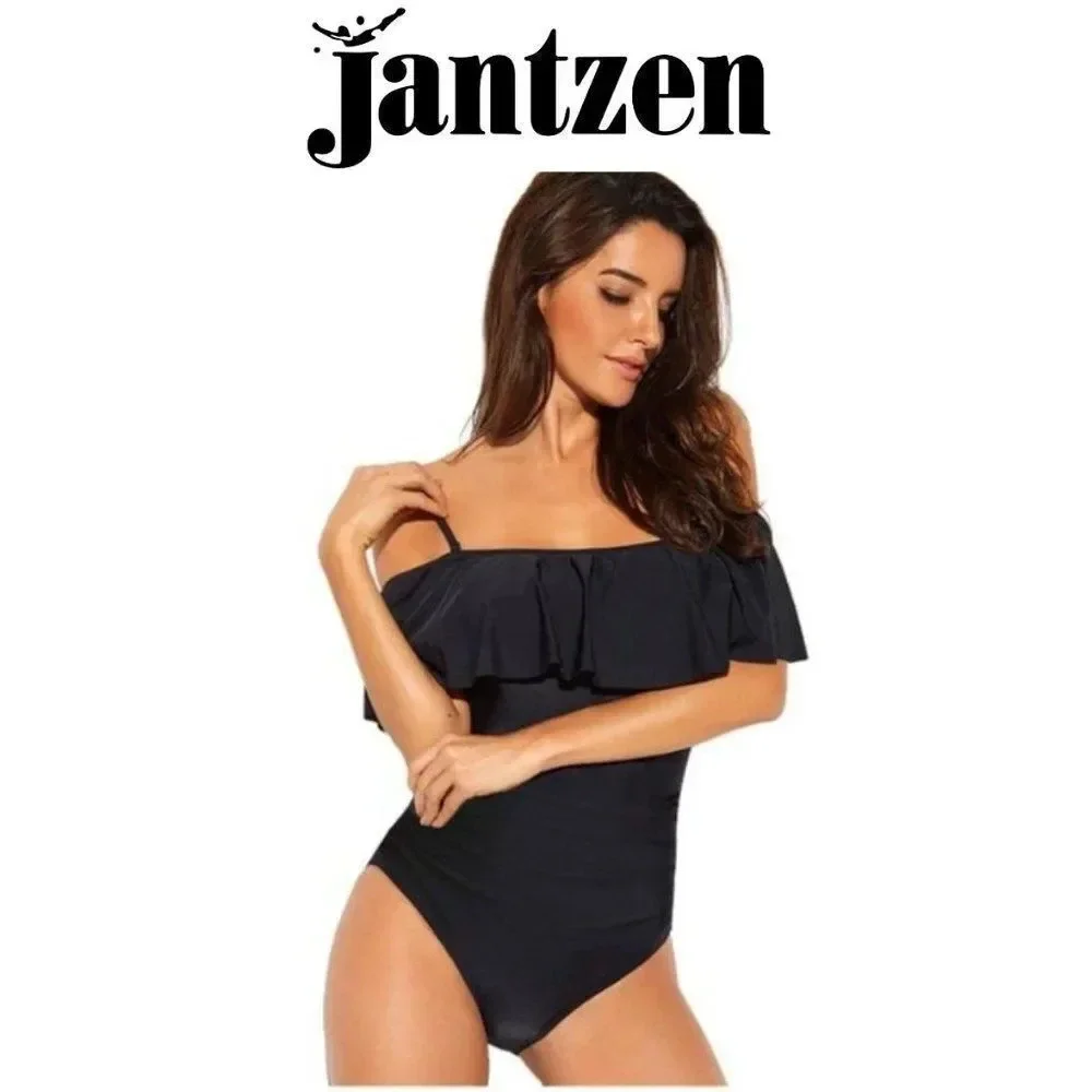 Jantzen 10 Off-The-Shoulder Tummy-Control One-Piec